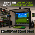 thumbnail image 4 of YUNIC Golf Driving Cage with Simulator Impact Screen, Metal Frame & Hitting Mat for Indoor Office, Home & Garage Training - Clear Impact Screen, 4 of 11
