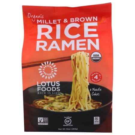 (Pack of 6) Lotus Foods Rice Ramen 4 Pack Millet Brown 10 oz
