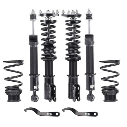 BFO Coilovers for Ford Mustang 1994-2004 Base/GT SN95, Height Adjustable Coilovers Suspension Kit, Preset Damping Shock Absorber Struts, Lowering Kit Black