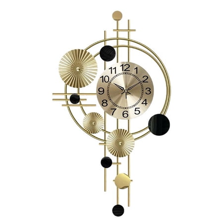 HAHUT Metal Silent Wall Quartz Clock Decor, Modern 3D Iron Wall Art Quartz Silent Clock Gifts for Home Bedroom Office Mother's Day Birthday Decor