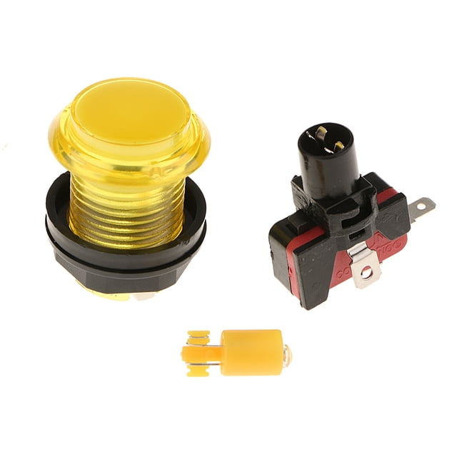 Botón de 32x43 mm Hugo Botones pulsadores de 4.8 mm para controlador de juegos de arcade Amarillo