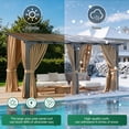 thumbnail image 2 of LazySunsets 10x14 FT Wall-Mounted Aluminum Gazebo Polycarbonate Roof with Full Mosquito Netting & Privacy Curtains, 2 of 8