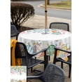thumbnail image 4 of Outdoor Tablecloth with Umbrella Hole and Zipper, Easter Eggs Square Table Cloth 54x54 Inch Waterproof Tablecloth, Bunny Eucalyptus Leaves Spring Flower Plant Picnic Table Cover for Patio Camping, 4 of 7