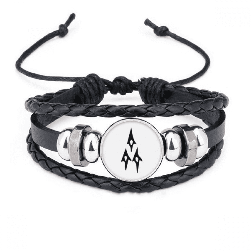 Bone Inscription Chinese Surname Character Qi Bracelet Braided Leather ...