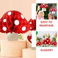 thumbnail image 2 of 3 Pcs Mushroom Honeycomb Birthday Decor Plaster Decoration Outdoor Office Red, 2 of 7