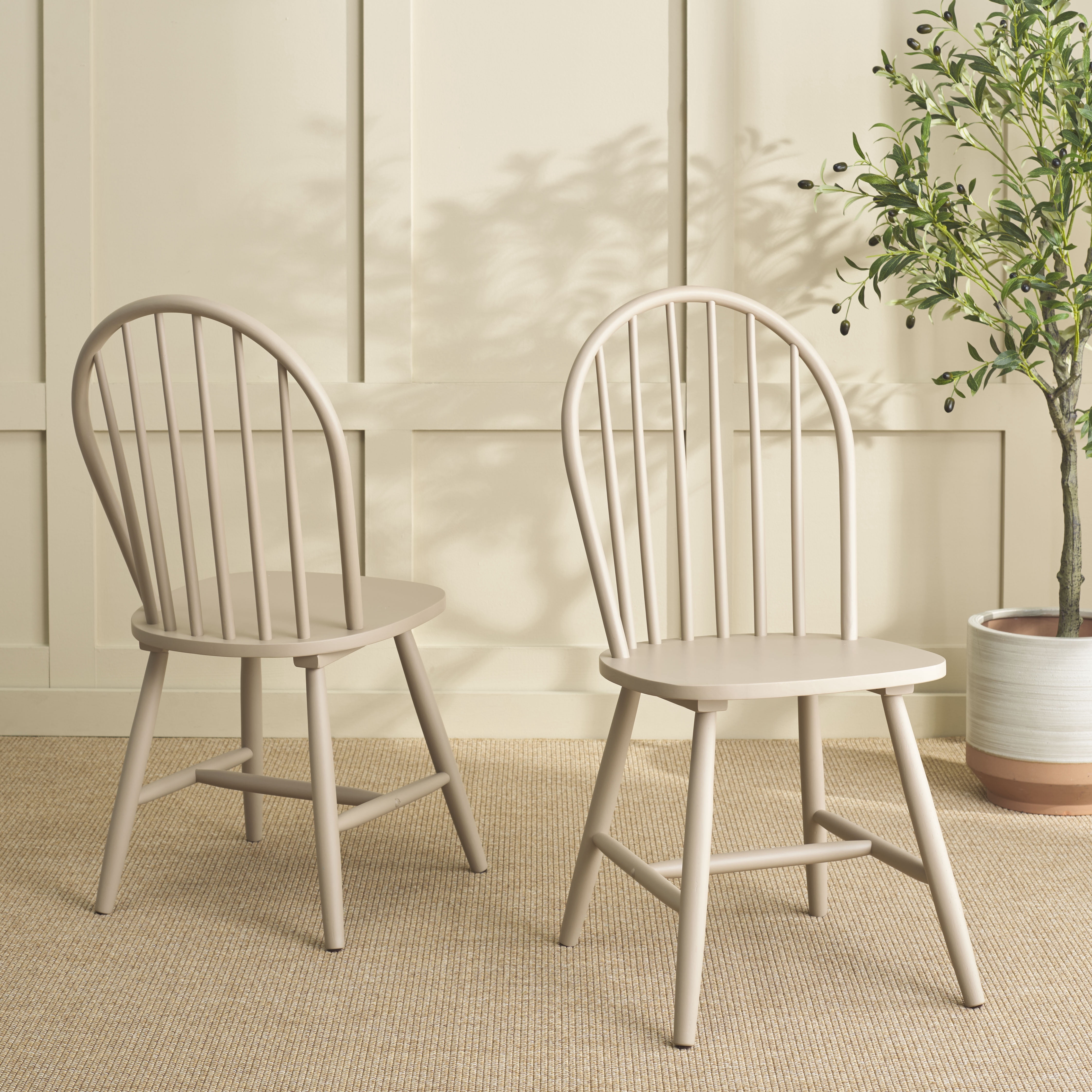 Safavieh Omaha Modern Wood Dining Side Chairs, Beige (Set of 2)