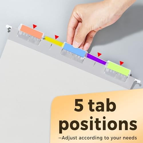25 Pack Hanging File Folders, Gray Folders, Hanging File Folders Letter Size with 1/5-cut Tabs, Stay Organized for Your Home and Office Bulk File and Documents