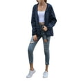 thumbnail image 2 of Women's Casual Hooded Jacket Lightweight Waterproof Rain Windbreaker Solid Color Zipper Drawstring Raincoat, 2 of 8