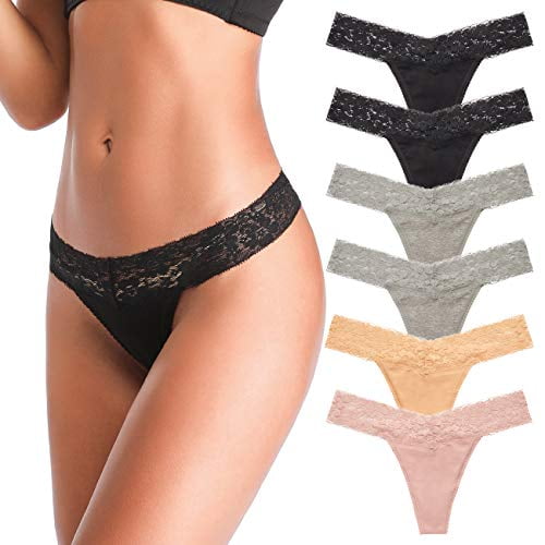 ANNYISON Womens Underwear,High Waist Full Coverage Cotton Lace Brief Ladies Panties  for Women Multipack