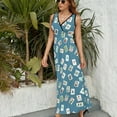 thumbnail image 2 of Hippie Groovy Daisies Flowers Happy Flowers Pattern Sleeveless Dress long dress women summer, 2 of 5
