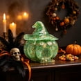 thumbnail image 4 of Halloween Witch Hat Candy Bowl with Lid Resin Crushed Stone Decorative Storage Jar Gothic Pumpkin Snack Holder Trinket Dish for Table Centerpiece Epoxy for Home Mantel Shelf Countertop 1 pc, 4 of 6