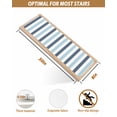 thumbnail image 6 of Haze Blue Light Blue Striped Stair Treads Non Slip for Steps Modern 7 Pcs Reusable Adhesive Stair Runner Mats for Dogs Elders Carpet Treads Rugs for Staircase 8x30 In, 6 of 7