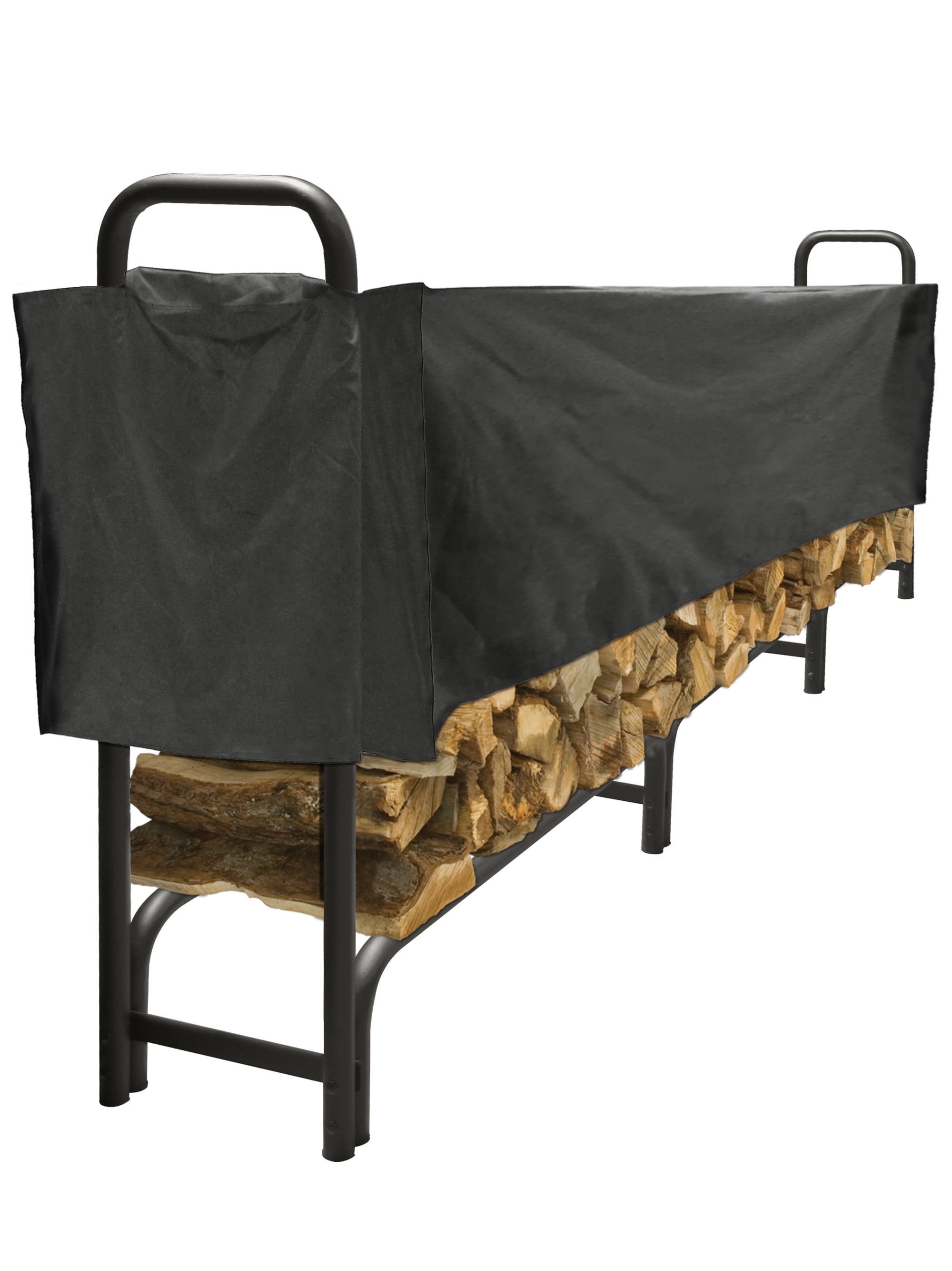 walmart wood rack on Pleasant Hearth 12 Ft Heavy Duty Outdoor Log Rack With Half Cover Walmart Com Walmart Com