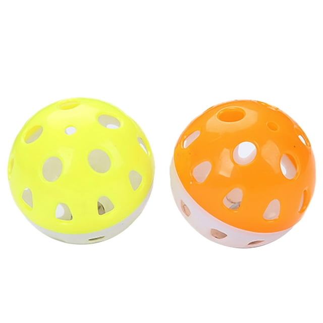 2PCS Plastic Cat Balls Interactive Lattice Jingle Ball Cat Toy Ball with Bell