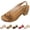 Brown, variant on Buckled Square Heel Sandals for Women,Dressy Peep Toe Slingback Chunky Low Heeled Wedge Shoes Dress Sandals