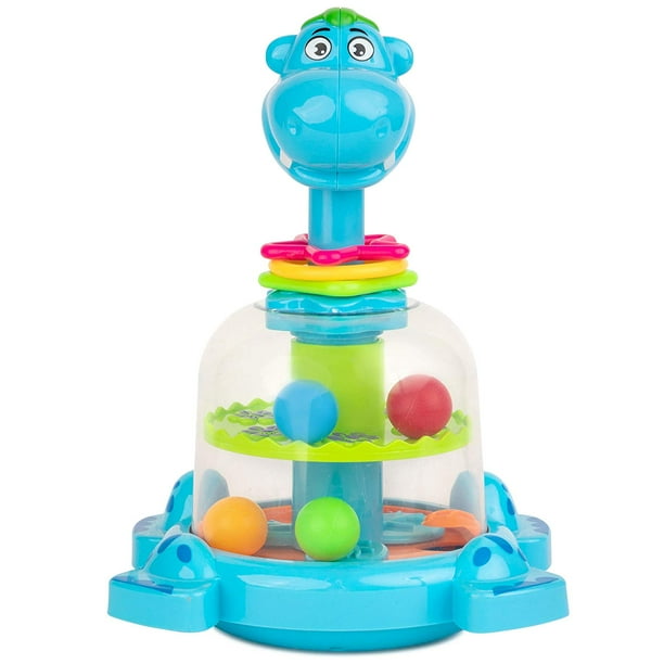 Toy To Enjoy Push & Spin Hippo Toy Easy Press Button Ideal for Fine
