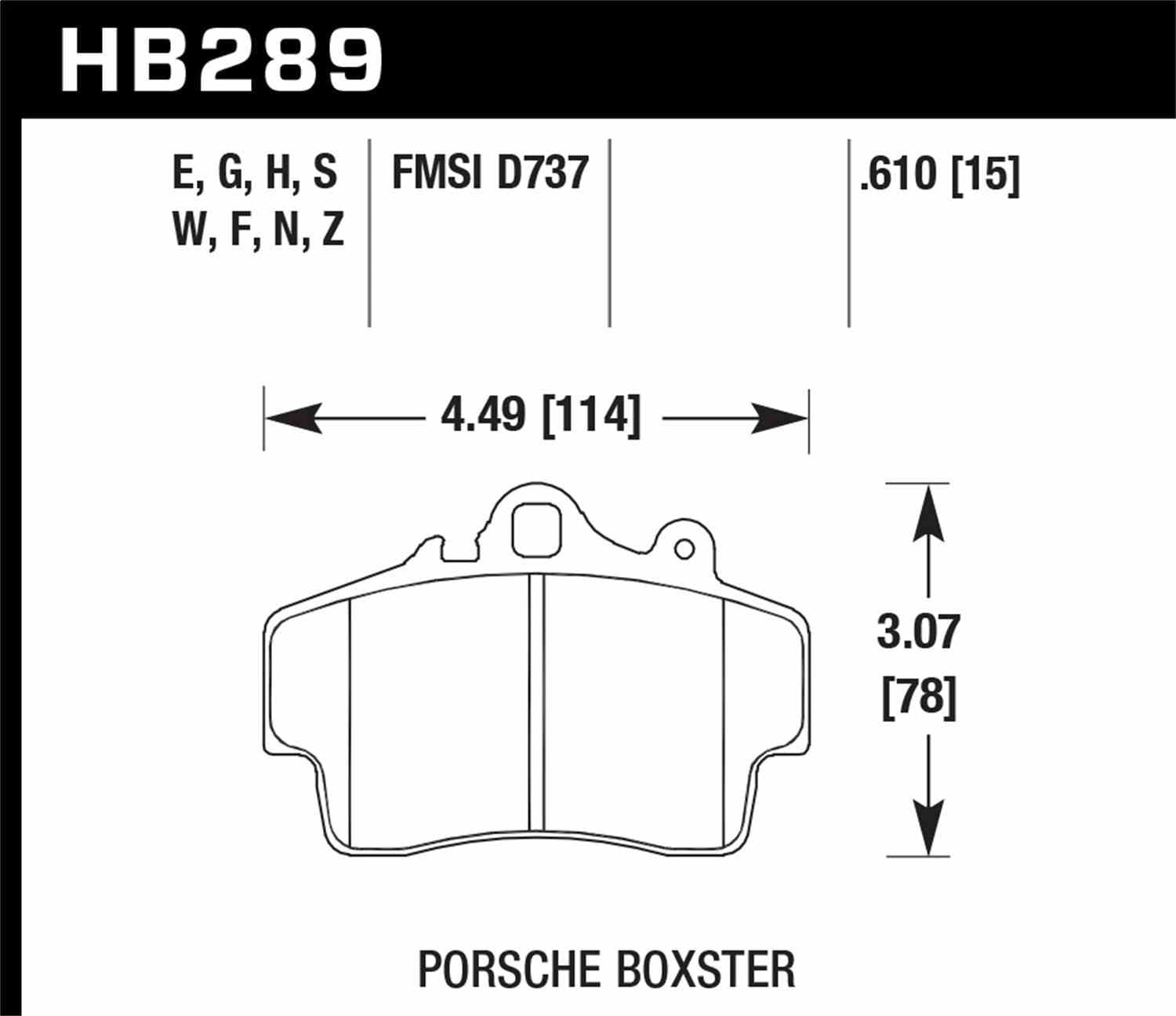Hawk Performance HB289G.610 DTC-60 Disc Brake Pad