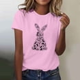 thumbnail image 2 of Tauxra Hauts d'Été à Manches Courtes pour Femmes, T-Shirts à Col Rond pour Femmes, Blouse T-Shirt Décontractée à Imprimé de Pâques, 2 of 5