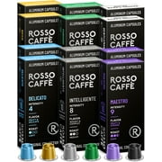 Rosso Caffe Coffee Pods for Nespresso Original Machine Flavored Gourmet Espresso Capsules 120 Variety Pack
