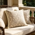 thumbnail image 3 of Homellea Boho Floral Throw Pillow Cover, 17.7 Inch Sage Green Botanical Decorative Cushion Case with Fringe Trim for Couch, Sofa, Bed, Chair, Living Room and Bedroom Farmhouse Decor, 3 of 6