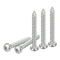 Uxcell #4x1" Silver Screws - 25Pack - 304 Stainless Steel Pan Head Phillips Screw