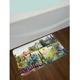 thumbnail image 2 of Fine Art Bath Mat, Tuscany Village Scenery with Cottage House Italian Countryside Trees Picture, Plush Bathroom Decor Mat with Non Slip Backing, 29.5" X 17.5", Multicolor, by Ambesonne, 2 of 2