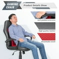 thumbnail image 2 of Furmax Faux Leather Gaming Chair Mid-Back Video Game Chair with Lumbar Support, Red, 2 of 7