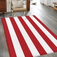 thumbnail image 3 of Rectangle Area Rug 4x6ft, Christmas Red White Striped Non-Slip Non-Shedding Floor Mat, Modern Stripes Washable Sturdy Carpet for Living Room Bedroom Home Decor, 3 of 9