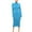 Blue, variant on Blczomt Midi Womens Winter Dress Dressy Casual Black Plain Long Sleeve Sheath Formal Solid Mock Neck Dress