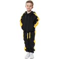 thumbnail image 1 of Kids Unisex Contrast Panelled Black & Yellow Tracksuit, 1 of 5