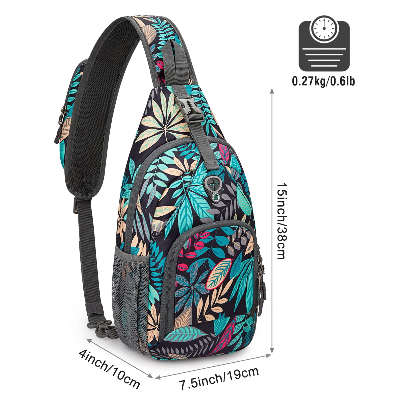 G4Free RFID Sling Bag for Adults, Small Crossbody Chest Shoulder Backpack for Men and Women, Hiking Daypack