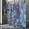 thumbnail image 4 of Blue Marble Shower Curtain, Blue Mixed Gold Crack Marble Texture Modern Luxury Bathroom Curtain for Bathtub Decor Waterproof Fabric Machine Washable with 12 Hooks, 4 of 6