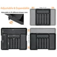 thumbnail image 3 of CharextSilverware Organizer Expandable Kitchen Utensil Drawer Organizer Large BPA Free Adjustable Cutlery Silverware Tray for Spoons Forks Knives Storage Divider for Kitchen Flatware 6-9 Slots Black, 3 of 9