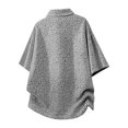 thumbnail image 5 of IWRICH Men's Knit Oversize Polo Shirts Short Sleeve Plus Size Henley Collared Shirt Summer Baggy Streetwear White XL, 5 of 6