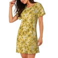 thumbnail image 2 of Sikiie Flower Print Women's Short-sleeved Nightdress, Round Neck Pullover Nightdress Pajamas Summer Home Wear, 2 of 6