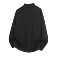 thumbnail image 3 of Men's Half Zip Sweatshirts Stand Collar Long Sleeve Solid Color Pullover Casual Stylish Sports Tops With Pockets (L, Black), 3 of 3