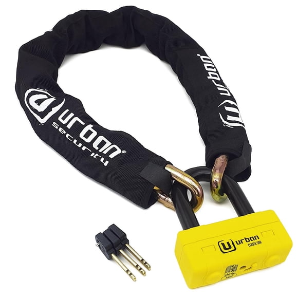 urban UR74120 Candado Cadena Antirrobo Moto Alta Seguridad Homologado Classe SRA, Mini U Bloqueo Dis