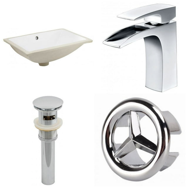 Imaginations Américaines 20.75-po. W Undermount Sink Ensemble Blanc