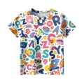 thumbnail image 5 of WTOBBY Children's Fruit Print Short Sleeve T-Shirt Top with Round Neck - Casual Toddler Shirt for Girls and Boys, Perfect for Playtime and School,Royal Blue 150, 5 of 5