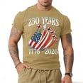thumbnail image 5 of Havenx Men's 250 Years Of American Independence T-Shirt Crew Neck Short Sleeve Shirt American Flag Design Graphic Tshirts Freedom We the People Classic Summer Top,Khaki 2XL, 5 of 6