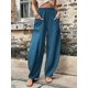thumbnail image 1 of Pantalones casuales de mujer con bolsillos de color sólido, pantalones elásticos, 1 of 6