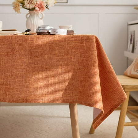 

Qumbnk Washable Linen Table Cloth Solid Color Tablecloth Fabric Rectangle Table Cover for Wedding Birthday Party Decor 31 x 47