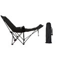 thumbnail image 2 of Silla de campamento reclinable respaldo ajustable portátil con sillón de bolsas de transporte plegable para el jardín de conciertos, césped, tomando e Negro, 2 of 8
