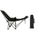 thumbnail image 1 of Silla de camping plegable y reclinable, tumbona portátil con reposapiés extraíbles Negro, 1 of 8