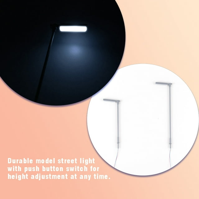 1:150/1:87 Lamp Steel Tube LED Model Layout Street Light Mini Crafts Decoative Single Head Night-light Building Lighting 1:150/White light
