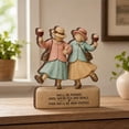 thumbnail image 3 of Wooden Couple Best Friend Figurine Forever Together Rustic Shelf Decor, 3 of 9