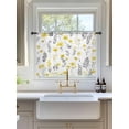 thumbnail image 3 of Sheer Curtains 54 Inch Length, Yellow Spring Floral Semi Sheer Curtains Light Filtering Window Treatment, Flowers Botanical Elegant Pastoral Privacy Voile Drapes for Living Room Bedroom 52x54 Inch, 3 of 7