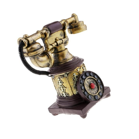 Yingyy Téléphone Rotatif Vintage Antique Téléphone Filaire Rétro Décoration Maison 7111-28