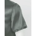 thumbnail image 4 of YONGHS Mens Silk Satin Nightshirt Sleepwear Short Sleeve Pajamas Nightgown for Sleeping Grey XL, 4 of 6