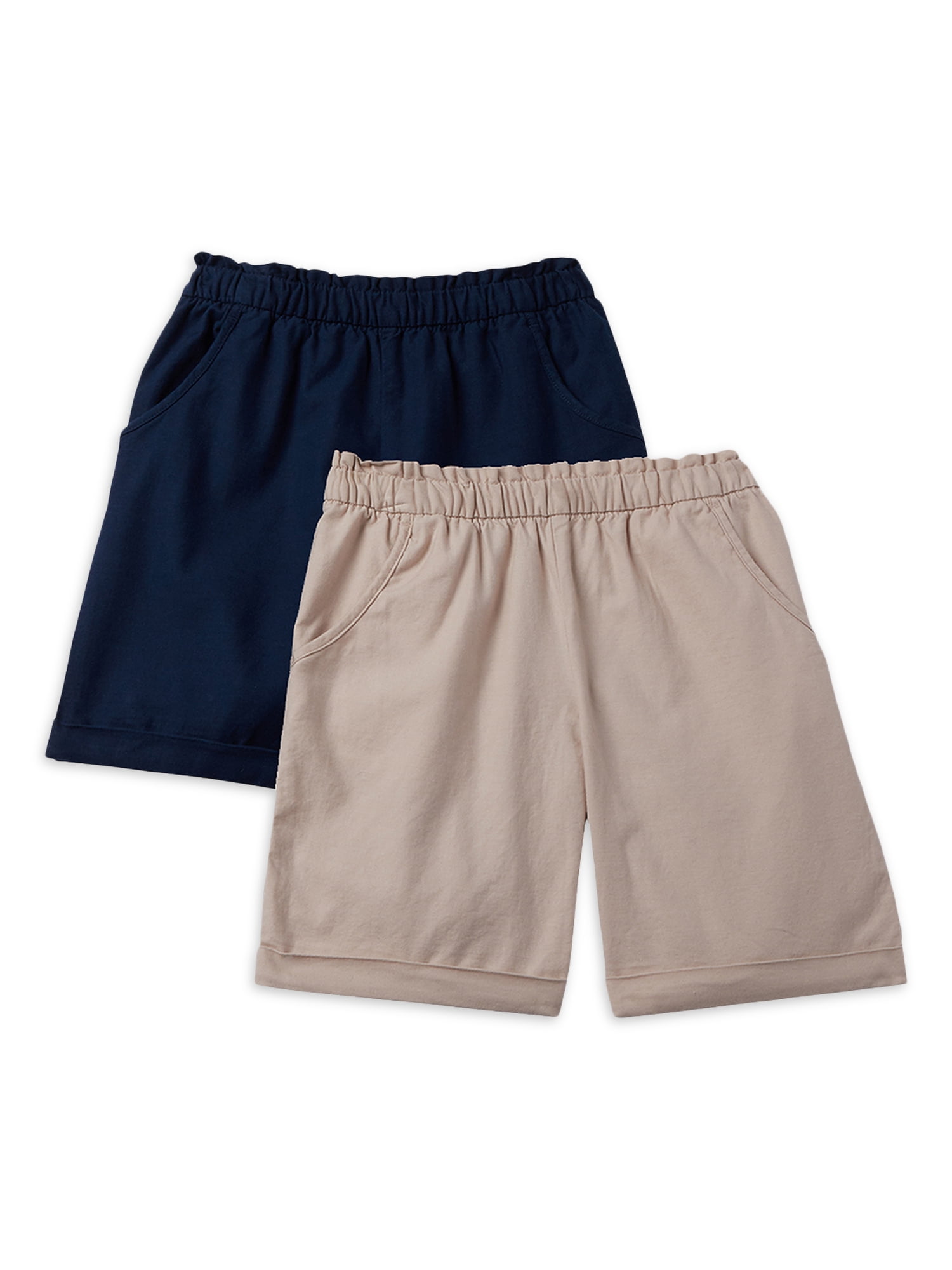 Essentials Girls 2-Pack Pull-on Woven Shorts
